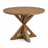 Table ronde en bois massif chêne Ø120cm