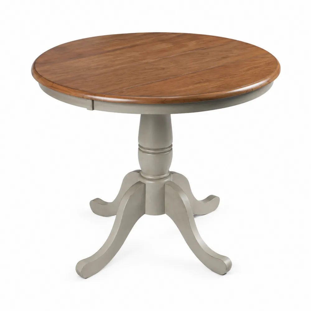 Table ronde en bois avec pied peint Ø90 cm
